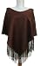 Handmade Lightweight Poncho for Petite Women - Hazelnut Brown (Crocheted Border)
