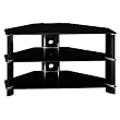 Bush Furniture Segments Corner Swivel TV Stand, Gloss Black/Bright Silver