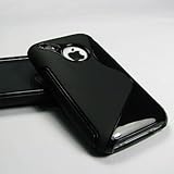 iPhone 3G 3GSケース　やわらかいシリコン　ブラック　液晶保護フィルム付　送料無料