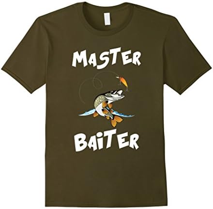 Men's Master Baiter Funny Fishing T-Shirt XL Olive