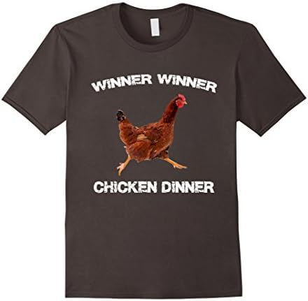 Men's Winner Winner Chicken Dinner Funny Chicken Farmer T-Shirt Large Asphalt