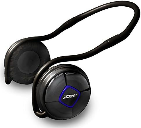 Zapp247 SHS Bluetooth Stereo Sports Headphones with Mic for iPhone Android - Stream Music - Handsfree Clear Calls - Echo Noise Cancelling - Cordless Lightweight Comfortable Portable - Blue Trim - 20 Hrs Play 400 Hrs Standby