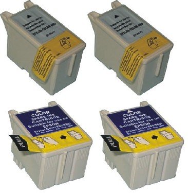 Take4Less 4-pack (2B+2C) T019 T020 T019201 T020201 Compatible Ink Cartridges for Epson Stylus Color 880 880i 8&sup3;