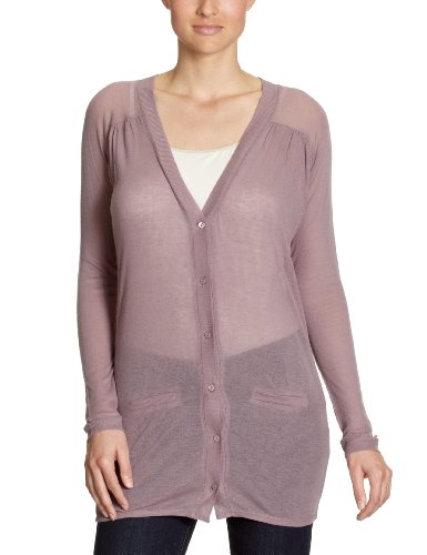 Fine Collection Damen Strickjacke H112R/ Cardigan, Gr. 40 (L), Violett (prune) Preisvergleich