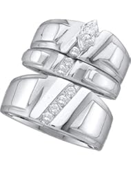 0.25CTW DIAMOND MARQUISE CENTER TRIO SET