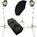Adorama Adorlite Senior Studio Photoflood Lighting Kit with Light Stands, 3 - 10 Reflectors, Socket Kits, Umbrella, 3 500 watt ECT Tungsten Bulbs & Case.