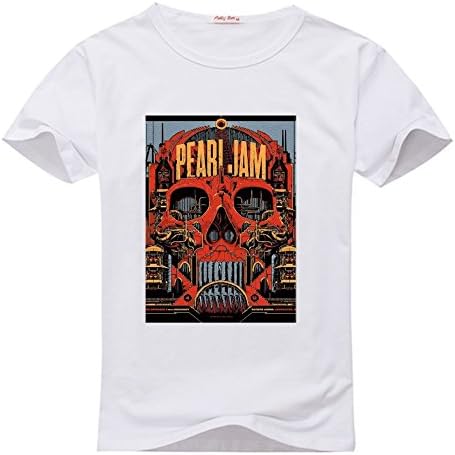 Men's Pearl Jam Grunge Hard Rock Cotton Graphic Tee T-Shirt Large White