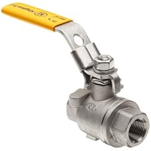 Merit Brass Stainless Steel 316 Ball Valve, Two Piece, Full Port, Lever, NPT Female