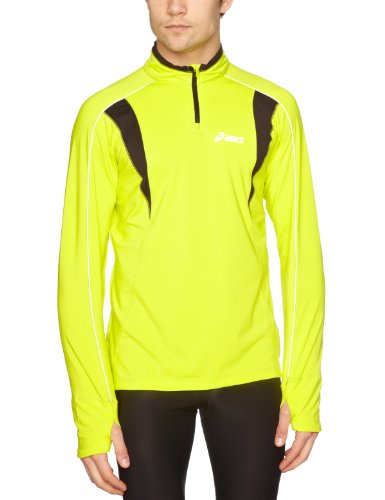 ASICS Herren langarm Shirt 1/2 Zip, sulphur spring/black, XXL, 611012-0480