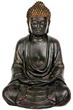 Best Simple Unique Educational Beautiful Gift for Him or Her - 9" Japanese Style Meditating Black Buddha Statue Figure