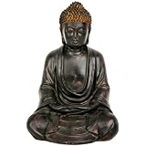 Best Simple Unique Educational Beautiful Gift for Him or Her - 9" Japanese Style Meditating Black Buddha Statue Figure