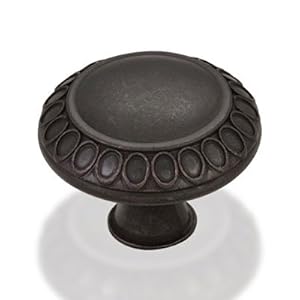 Hardware Resources 1 5/16 in Art Deco Knob (HR1977SDACM) - Dark Antique Copper Machined