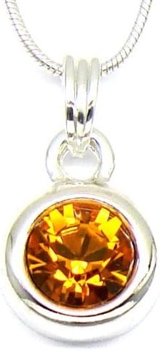 Golden Topaz Swarovski Crystal Round Necklace