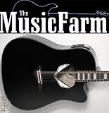 Dean Tradition Acoustic/Electric Cutaway Guitar w/V Headstock w/Tuner Pre Amp Classic Black