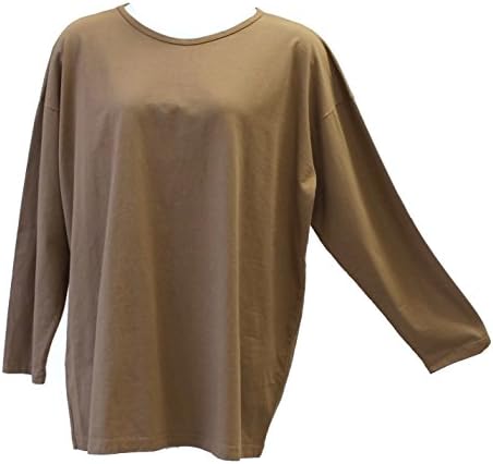 Liz and Jane Women's Solid Oversized Long Sleeve Round Neck Tee T-Shirt Plus Size LT5 (3X, Walnut)