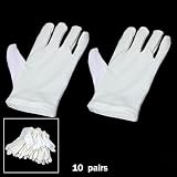 10 Pairs of Ladies Coin Inspection Gloves White