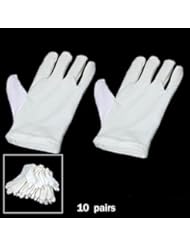 10 Pairs of Ladies Coin Inspection Gloves Solid White