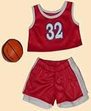 2006-Red & White Basketball Uniform Clothes for 14 - 18 Stuffed Animals and Dolls