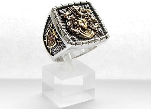 Knight Templar Masonic Ring 2tone 18k Gold Plated 45grams Unique Design, Custom Made
