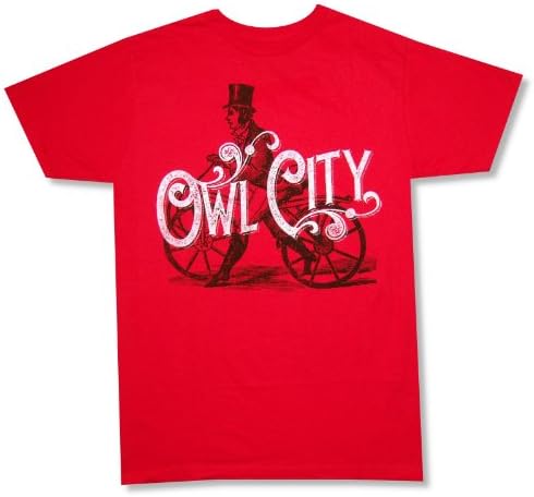 Bravado Adult Owl City "Bicycle" Red T-Shirt (X-Large)