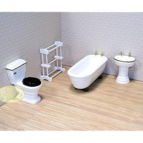 Melissa and Doug Deluxe Doll-House Bathroom Furniture by Melissa & Doug