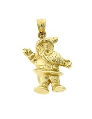 Dazzlers Solid 14k Gold 3D Santa Clause Charm Pendant Available in three colors from jewelsberry (weights: 4.4 grams only)