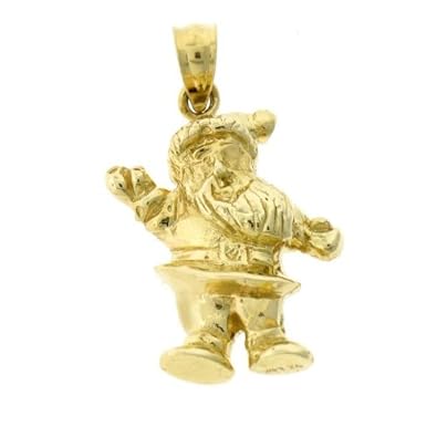 Cheap Girls Jewelry Dazzlers Solid 14k Gold 3D Santa Clause Charm Pendant Available in three colors from jewelsberry (weights: 4.4 grams only) For Sale