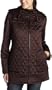 JONES NEW YORK Women's Satine Quilt W/Detachable Hood,Nugget Brown,Medium