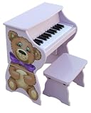 25 Key Toy Piano Pals w/ Bench - Lavendar Teddy Bear