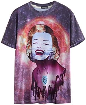 Pink Queen Unisex 3D Marilyn Monroe Print Crewneck Tee Shirts(XXL)