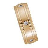 8.0 Millimeters 14 Karat Yellow Gold Diamond Wedding Ring with 8 diamonds of 0.04Ct each , Comfort Fit Style LV17-2832W8 by Wedding Rings by Oromi