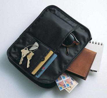 On The Go Purse/Briefcase Organizer - Black Nylon Organizer (Black) (8 1/2