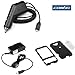 Solid Black Rubberized Snap On Crystal Case with Clip + Rapid Car Charger + Home Travel Charger for T-Mobile HTC G1 Google Phone Dream Smartphone