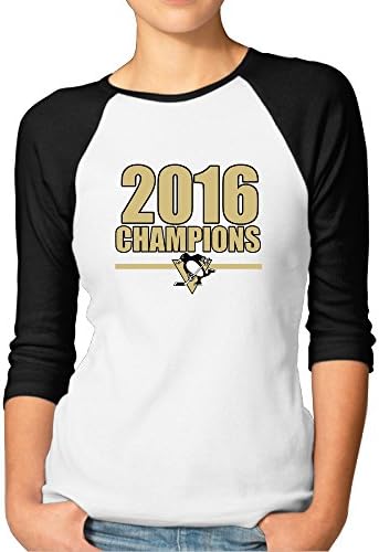 JUN Women's 3/4 Sleeve 2016 Hockey Team Basketball Short T-shirt Black L