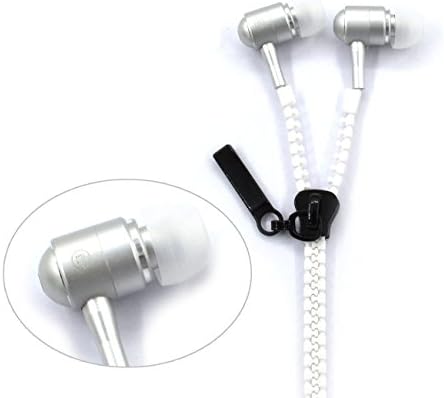 High Quality Tangle Free Zipper Earphone by CyberSquare (White)