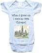 WHEN I GROW UP I WANT TO VISIT CHICAGO - BigBoyMusic Baby Designs - White, Blue or Pink Onesie / Baby T-shirt