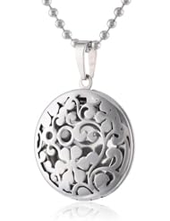 Stainless Steel Open Design Rolo Chain Locket Pendant Necklace
