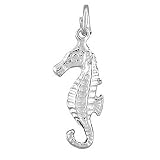 Sterling Silver Seahorse Charm with 18 Venetian Box Chain