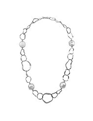 Majorica Jewelry 36-inch/White-Pearl Silver Chain Necklace