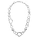 36-inch/White-Pearl Silver Chain Necklace
