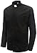 IvyRobes Men's Tab-Collar Long Sleeves Clergy Shirt Black-Neck Size 15-18 2/1 Inches