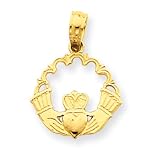 14k Polished Claddagh Pendant