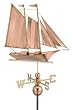 25" Luxury Polished Copper Nautical Schooner Sailboat Weathervane