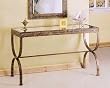 Entry Way Console Table Brown Metal Frame