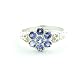 Sterling Silver Ladies 7 Stone Natural Tanzanite Daisy Ring - Finger Sizes L to Z Available
