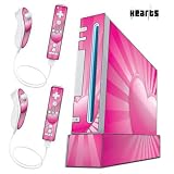 "Wii skin kit"　ニンテンドー Wii本体＋コントローラー 保護シール - Heart Pinkの画像