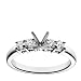 18k White Gold Prong-Set Engagement Ring Setting with Round Sidestones (3/8 cttw)