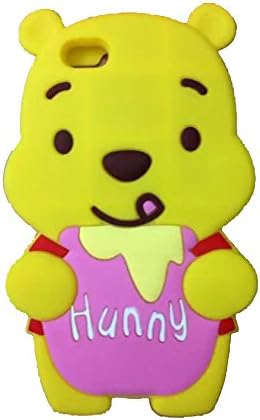 iPhone 5S Case,MANBO Cute 3D American Cartoon Characters Winnie the Pooh HUNNY Silicon Gel Rubber Case Cover Skin for iPhone 5 5S (Pink)