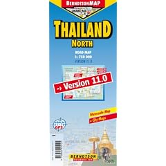 Thailand North 1: 750 000 +++ Chiang Mai, Chiang Mai+, Chiang Rai, Golden Triangle, Mae Hong Son, Time Zone (BerndtsonMAP) (Road Map/ Landkarte) [Folded Map/ Faltkarte]