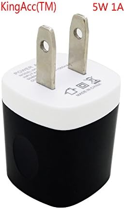 KingAcc® 1A 5W USB Fast Wall Charger Home and Travel adapter for iPhones, iPods; Motorola Droid RAZR MAXX; Samsung Galaxy S4, S3, S2, Galaxy Note 2, Galaxy Nexus; HTC One X V S; other Smart Phones -12 months Warranty (black Pa5W1A)